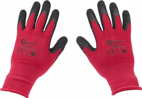 Geko Coated Sikkerhedshandsker R. 7 - Pink (12/240)