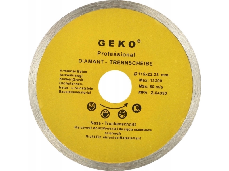 Geko Diamantscheibe Ø115 Mm Voll Profi (100/200)