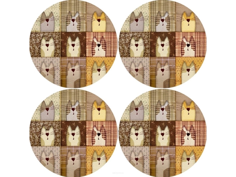 Bertoni 4D apvalaus stalo kilimėlių rinkinys - PEXESO BEIGE