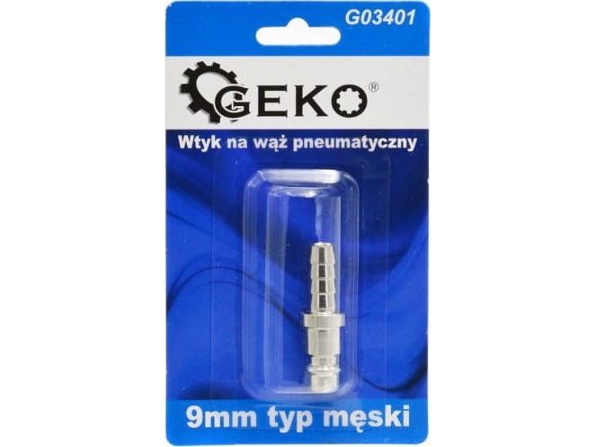 GEKO hanstik til pneumatikslange 9 mm, mandlig type (blister) 10/100 G03401
