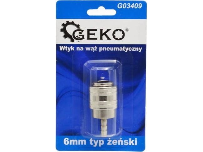 Geko Pneumatic Hose Connector 6Mm Female (Blister) (10/100) G03409 Geko