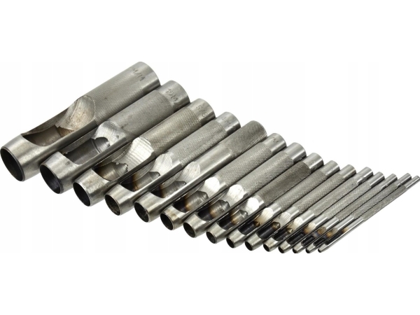 Geko sæt med læderpiercinger 15stk.2-22mm(10/20)