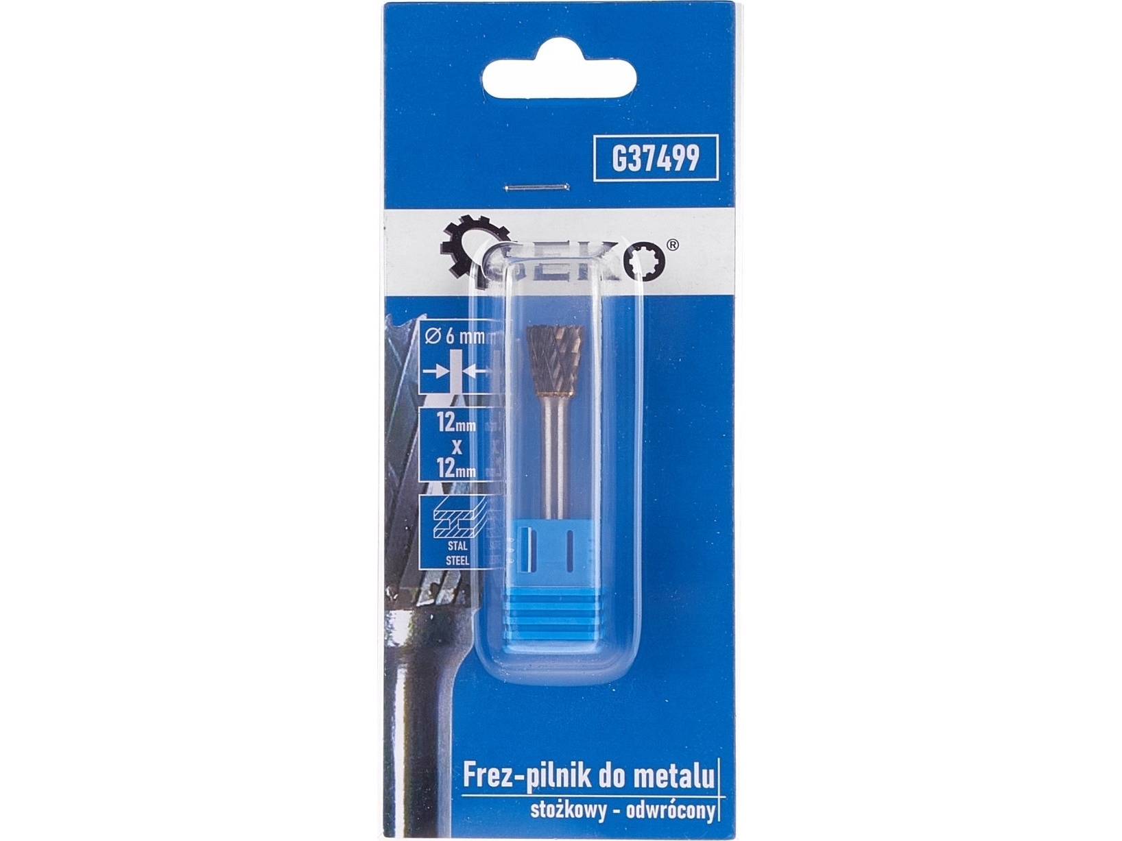 Geko metallfr&auml;s i h&aring;rdmetall 12x12mm skaft 6mm (inverterad avsmalning) (300)