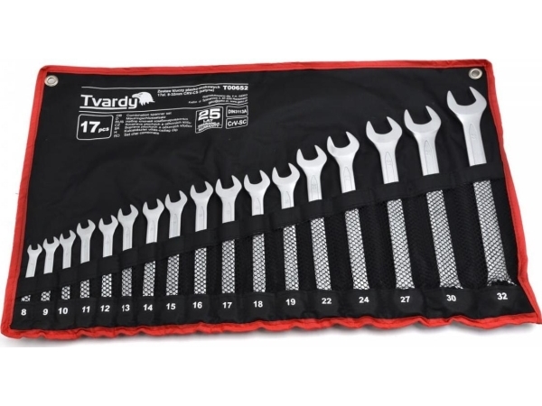 Geko Set Flach-Ring-Schlüssel 17-Tlg. 8-32 Mm Crv-Cs (Satyna) (6) T00652