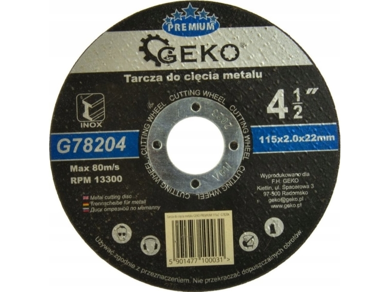 Geko Skæreskive Til Metal Premium 115X2 Inox (25/200)