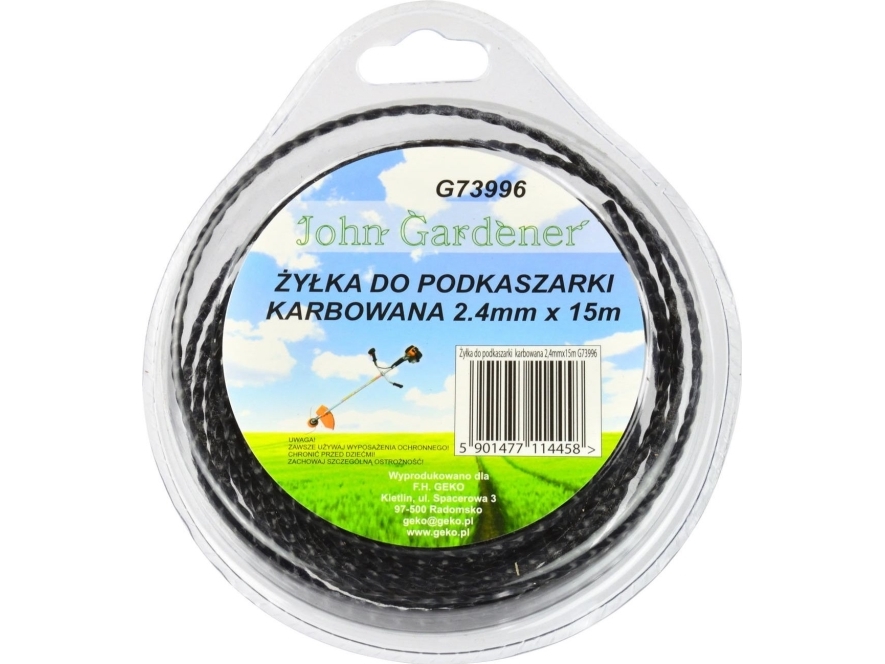Geko Korrugert Trimmerlinje 2,4Mmx15m (G73996)