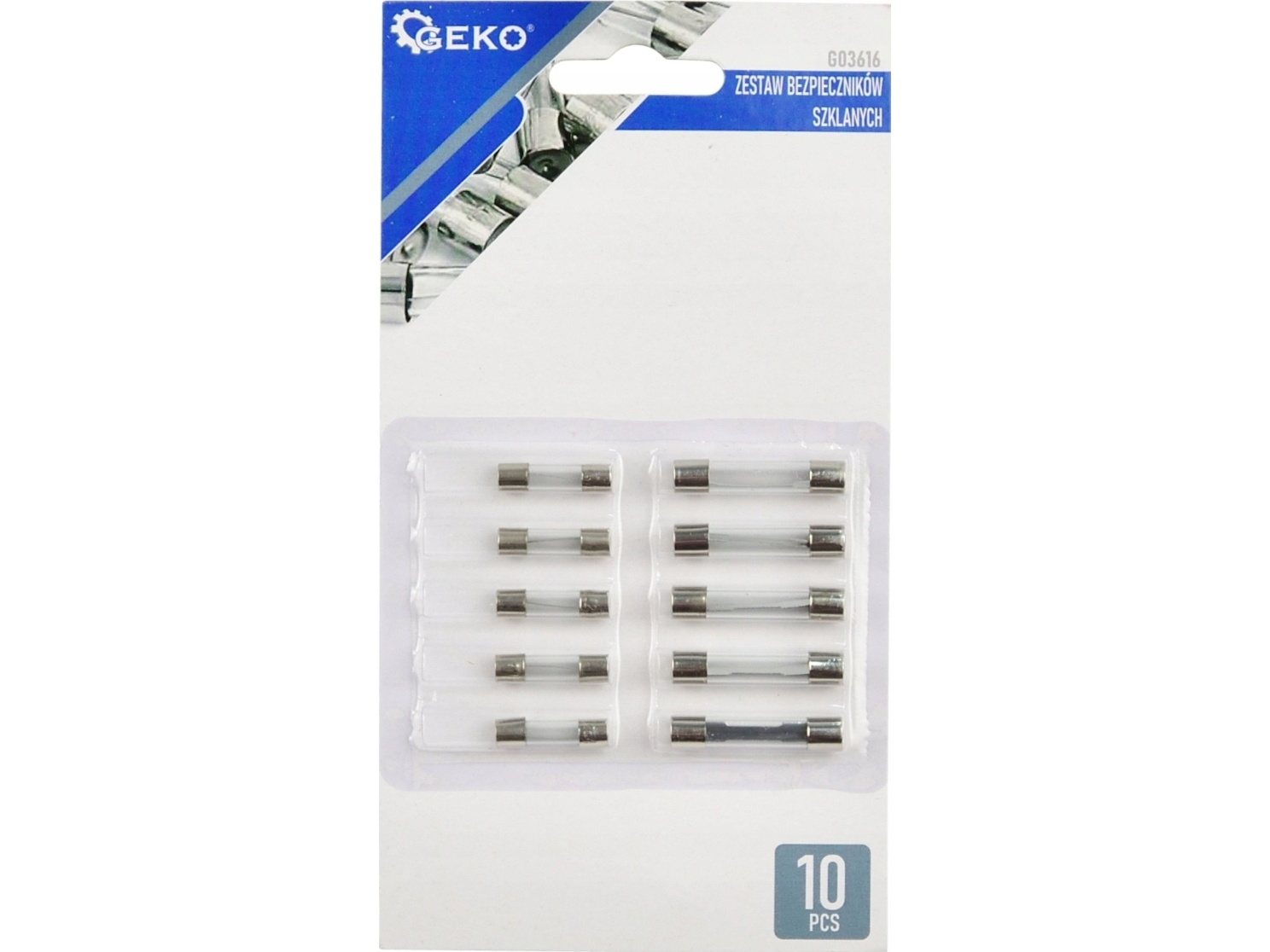 Geko Sæt Med Glas-Sikringer 10 Stk (100/1000)