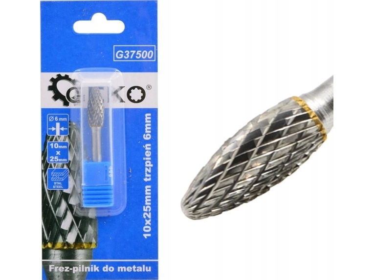 Geko fræsefil til metal med wolframcarbid 10x25 mm (200)