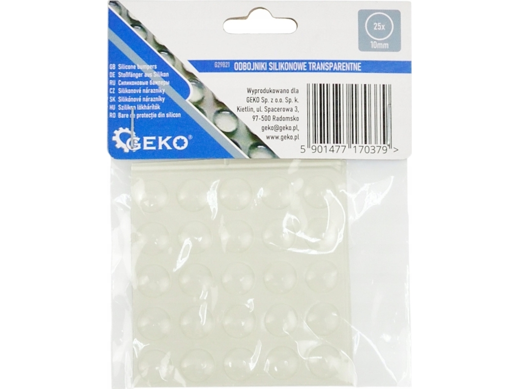 Geko stöt-/kantstoppar i silikon transparent rund till möbler 10 mm 25 st (25/250) | N - A | GameStuff