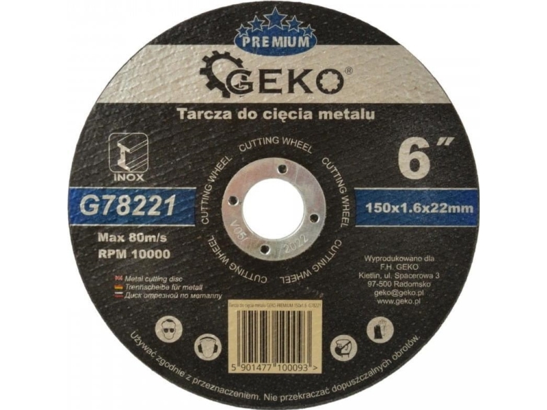 Geko Premium Skæreskive Til Metal 150X1,6 Inox (G78221)