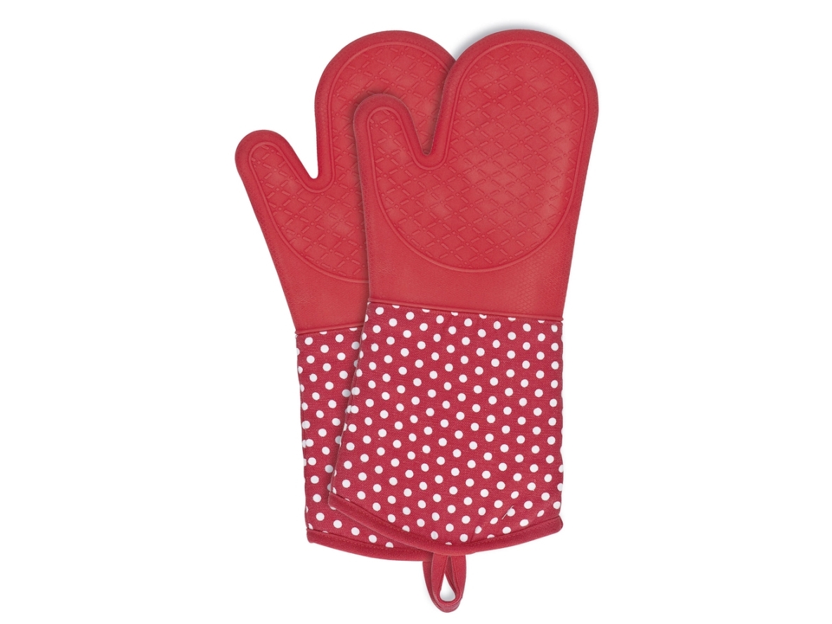 Wenko Topfhandschuhe Silikon Rot 1 Paar, Flossen-Set, Rot, Baumwolle, Silikon, 30 °C, 185 Mm, 375 Mm