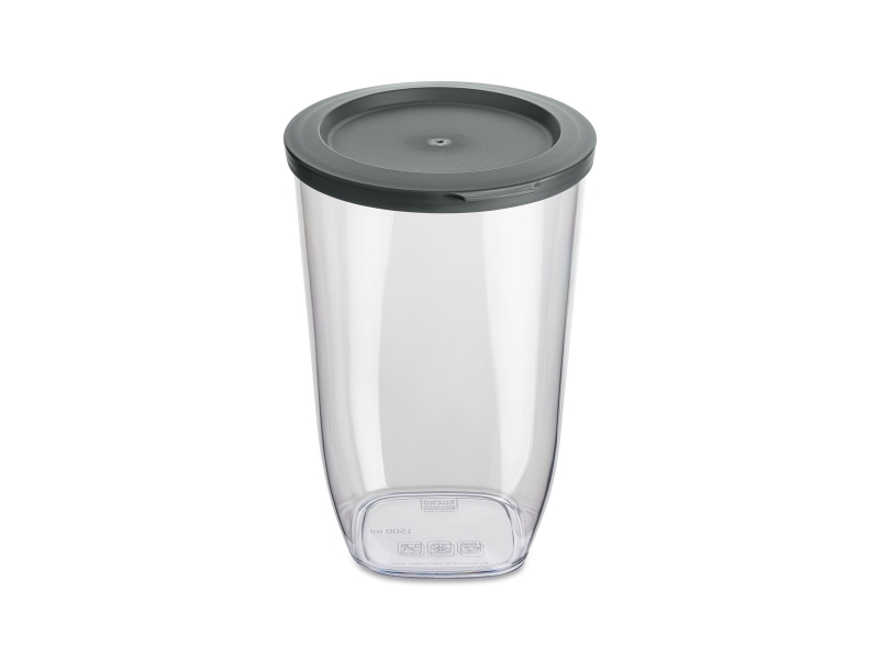 Koziol Connect Dry M, Behälter, Rund, 1,5 L, Schwarz, Transparent, 125 Mm, 132 Mm