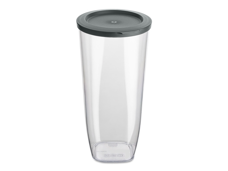 Koziol Connect Dry L, Krukke, Rund, 2 L, Sort, Transparent, 125 Mm, 132 Mm