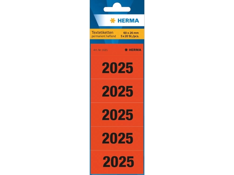 Herma Indholdsetiket 2025 Rød