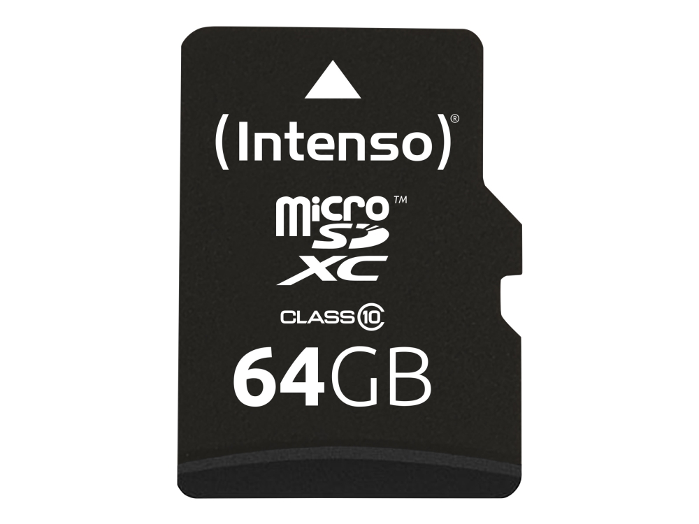 Intenso - Flashhukommelseskort (Microsdxc Til Sd Adapter Inkluderet) - 64 Gb - Class 10 - Microsdxc