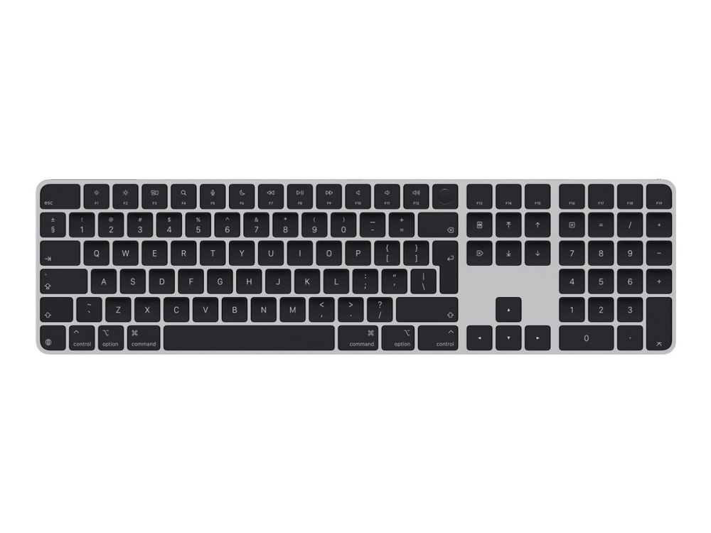 Apple Magic Keyboard With Touch Id And Numeric Keypad - Tastatur - Usb-C - Trådløs - Bluetooth - Qwerty - Internasjonal Engelsk / Kanadisk Fransk - Svarte Nøkler