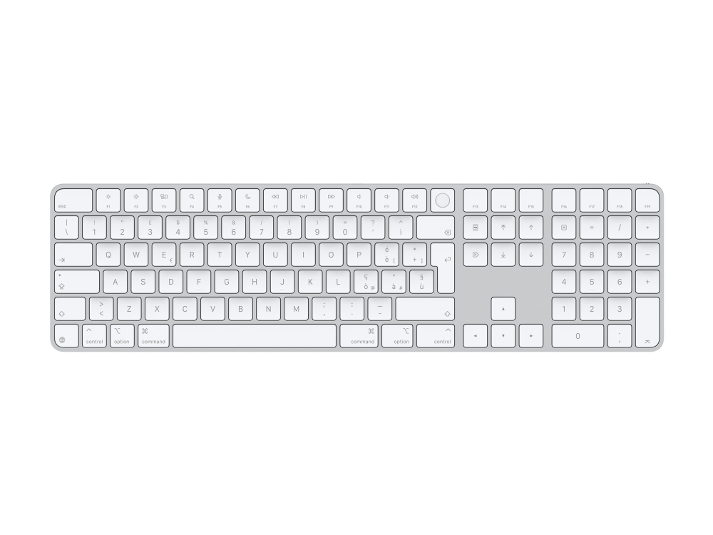 Apple Magic, Verkabelt & Kabellos, Usb + Bluetooth, Qwerty, Weiß