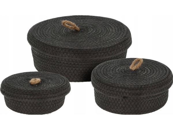 Home Styling Collection dekorativa förvaringskorgar med jutelock, 3 st | N - A | GameStuff