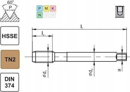 Fanar Tapping M16x1 Din-374C R40 (6H) Hsse Tin 800X