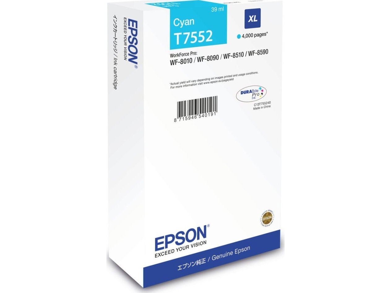 Epson Original Blækpatron Epson T7552 Turkisblå