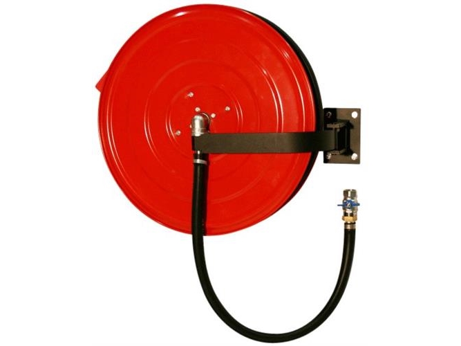 Falck Slangevinde På Svingarm - Ø650x155mm. Rød Ral 3000. 30M 1' Slange.