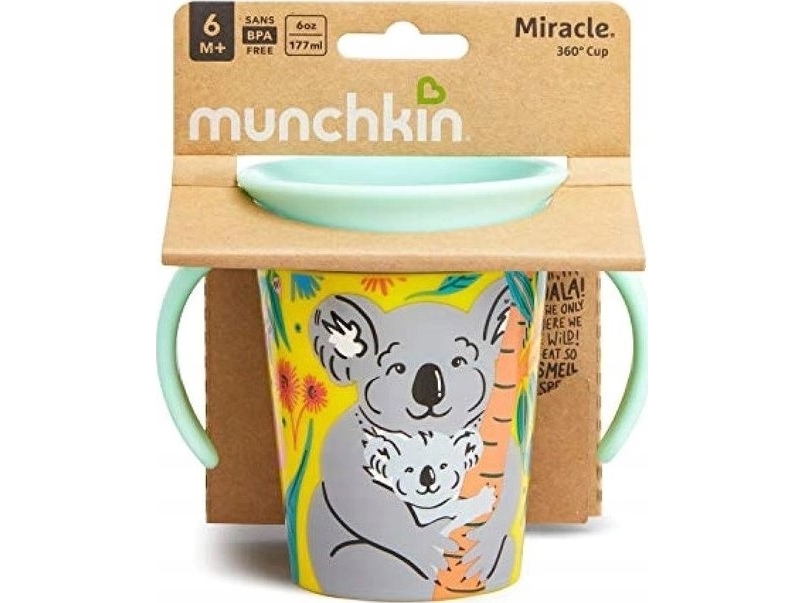 Munchkin Træningsbæger Med Hank, Koala, Miracle 360 Wildlove, 6 Måneder+, 177 Ml, 05183201