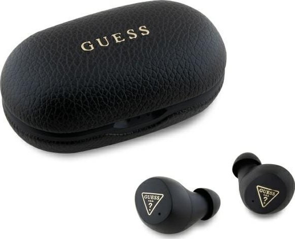 Słuchawki Guess Guess Bluetooth Headphones Gutwspgtspsk Tws + Docking Station Black/Black Grained Classic Logo