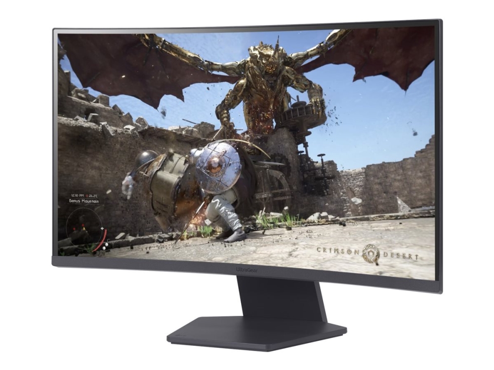 Lg Ultragear 27Gs60qc-B - Led-Skærm - Gaming - Kurvet - 27" - 2560 X 1440 Qhd @ 180 Hz - Va - 300 Cd/M² - 3000:1 - Hdr10 - 1 Ms - 2Xhdmi, Displayport