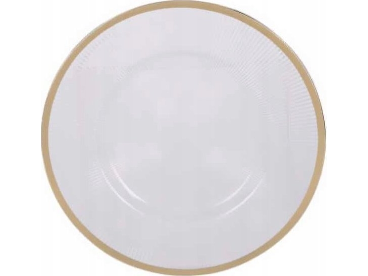 Home Styling Collection Transparentny Podtalerz Ze Złotym Dekorem, Ø 33 Cm