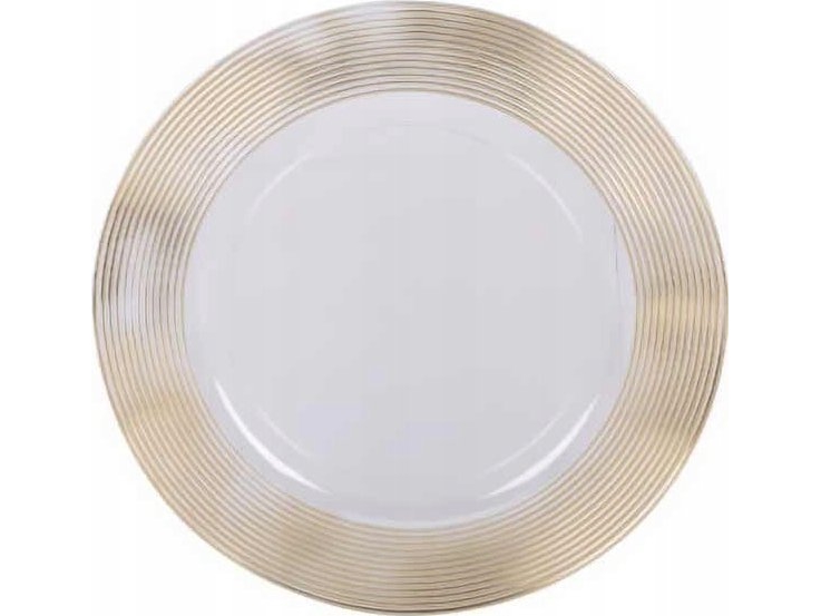 Home Styling Collection transparent uppläggningsfat med gul dekor, Ø 33 cm | Bordssättning - Tillbehör för bordet - Bagare | GameStuff