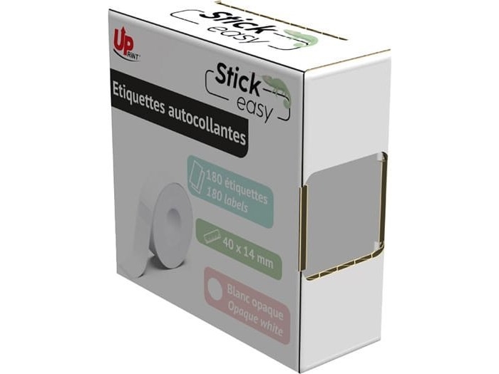 Inne UPrint etiketter 14x40 mm, hvide, 180 etiketter UP21 180 WHITE til StickEasy-printere
