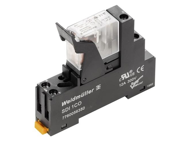 Relæ Drikit m/sokkel 1CO 12VDC LD