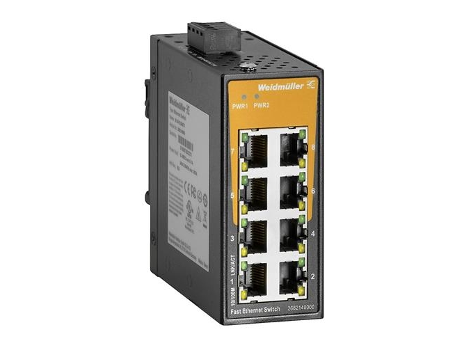 Weidmüller IE-SW-EL08-8TX, hanterad, Fast Ethernet (10/100), Full duplex