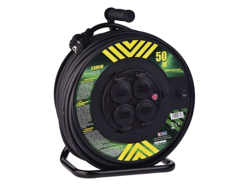 Emos P084503, 50 M, Drinnen/Draußen, Ip44, 2,5 Mm², Polyvinylchlorid (Pvc), Schwarz