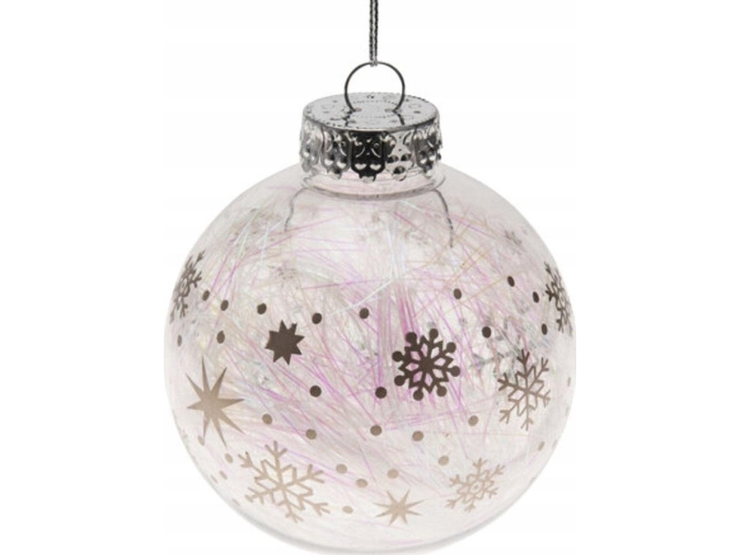 Juledekoration 8CM DECORATION BOMB SILVER STARS