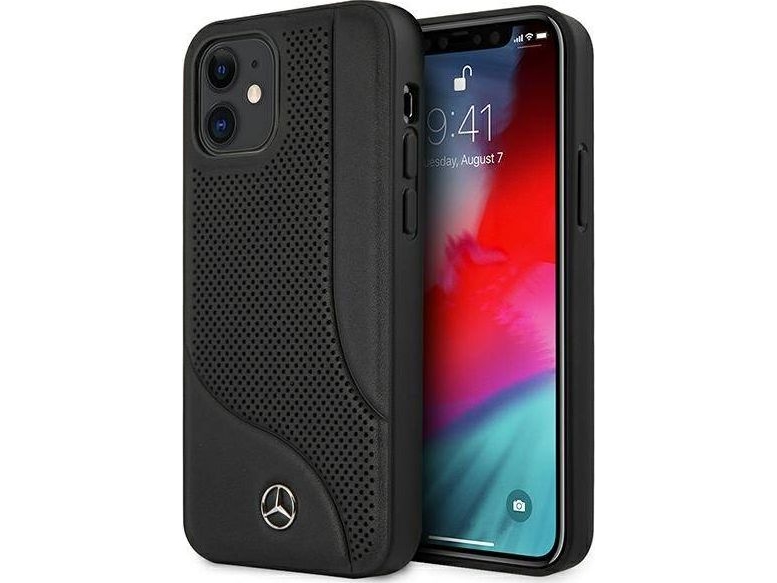 Mercedes Mehcp12scdobk Iphone 12 Mini 5,4" Czarny/Black Hardcase Leather Perforated Area
