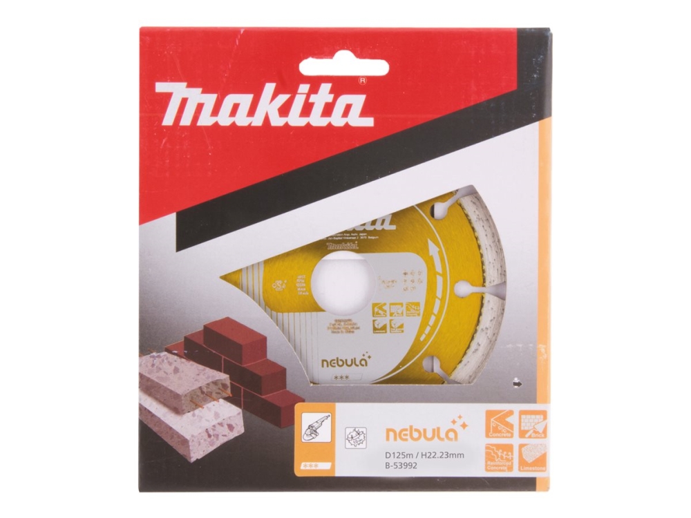 Makita Nebula - Skärskiva i diamant - för betong, kalksten, armerad betong, tegel, sandsten - 125 mm - för Makita DLX3179TX1 | Elverktyg - Sågblad - Diamantblad | GameStuff