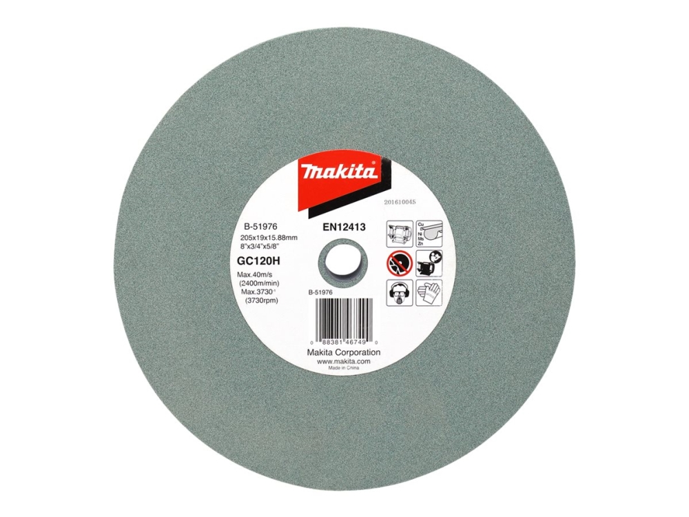 Makita - Hiontakivi - alumiinille, värimetalleille, valuraudalle, volframikarbidille - 205 mm - raekoko: 120 - Makita GB801:lle
