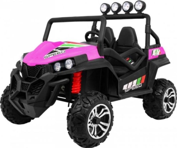 Off-road Grand Buggy Lift til børn Pink + 4x4-drev + Fjernbetjening + Bagagebærer + MP3-radio + LED