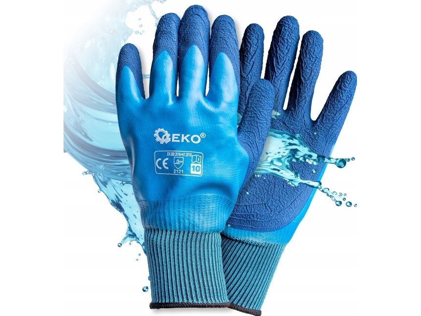 Geko Arbejdshandsker Vandtætte Str. 10 / Polyester – Latex (12/120)