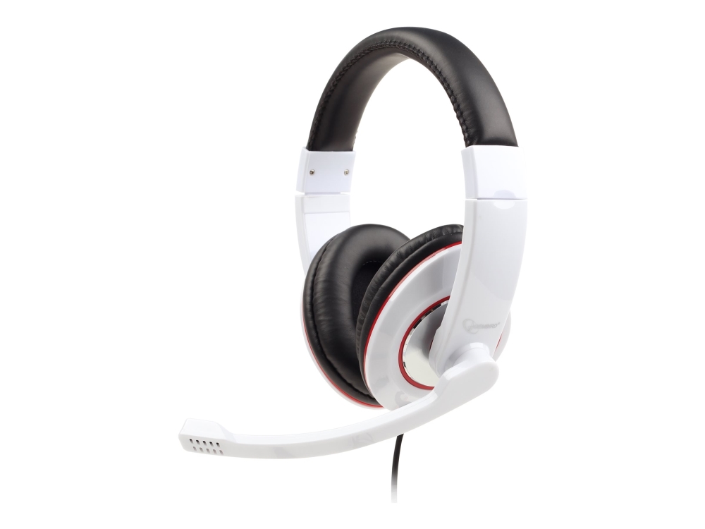 Gembird Microphone & Stereo Headphones With Volume Control, White