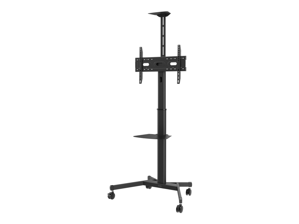 Vision Vfm-F19 - Vogn Med Hjul - Højdejusterbar - For Lcd Display / Mini Pc - Stål - Sandblasted Black - Skærmstørrelse: 31"-80"