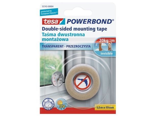 Tesa monteringsband transparent 1,5 m x 19 mm (H5574304) | Verktyg & Verkstad - Infästning - Övriga Infästning | GameStuff