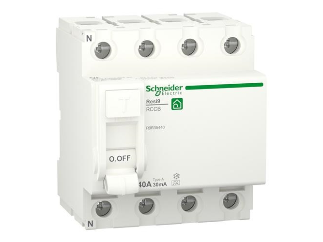 Schneider Electric Jordfelsbrytare, Resi9, 4P, 40 A, 30 mA, typ A | EL Artiklar - Elcentral - Automatsäkringar | GameStuff