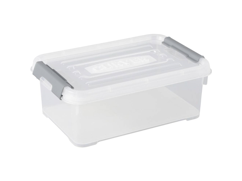 Curver 243810 Aufbewahrungsbox Handy Stapelbar (L X B X H) 294 X 194 X 110 Mm Transparent, Silber 1 Stk