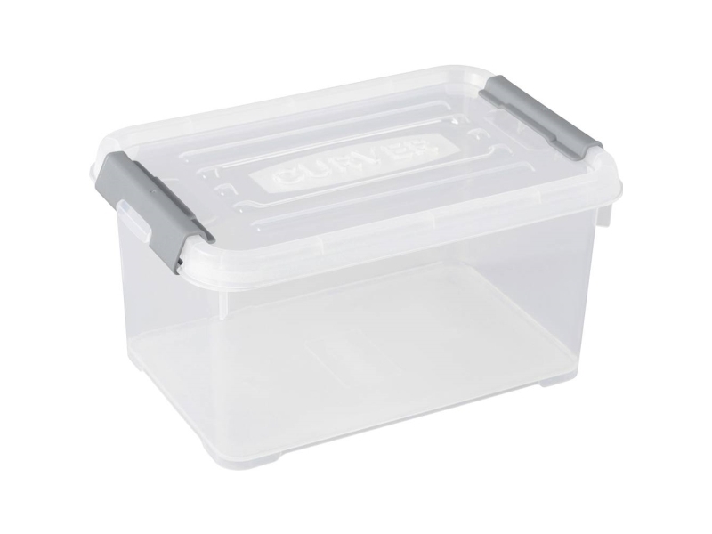 Curver 243803 Aufbewahrungsbox Handy Stapelbar (L X B X H) 294 X 194 X 150 Mm Transparent, Silber 1 Stk