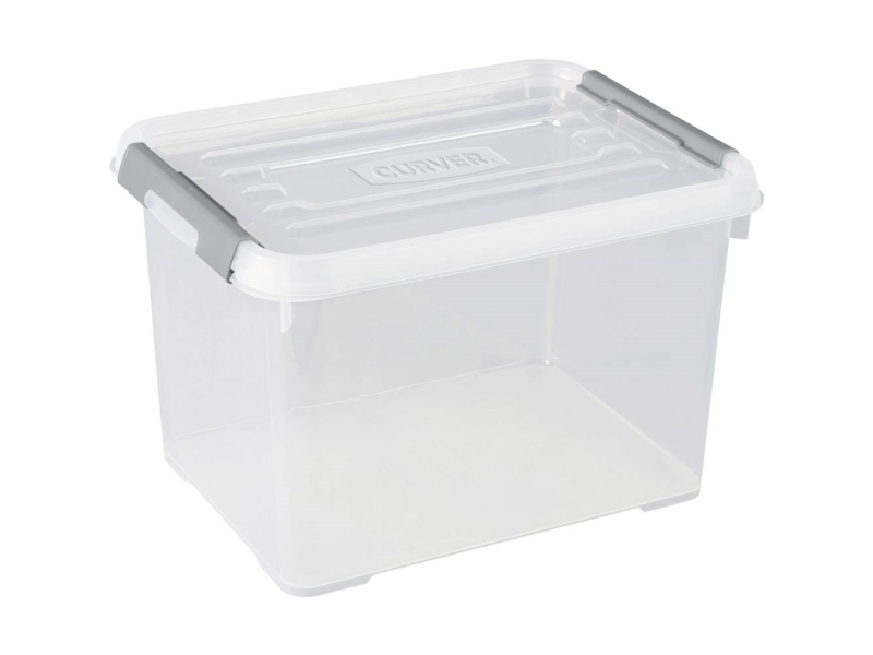 Curver 243808 Opbevaringsboks HANDY Kan stables (L x B x H) 400 x 290 x 260 mm Transparent, Sølv 1 stk