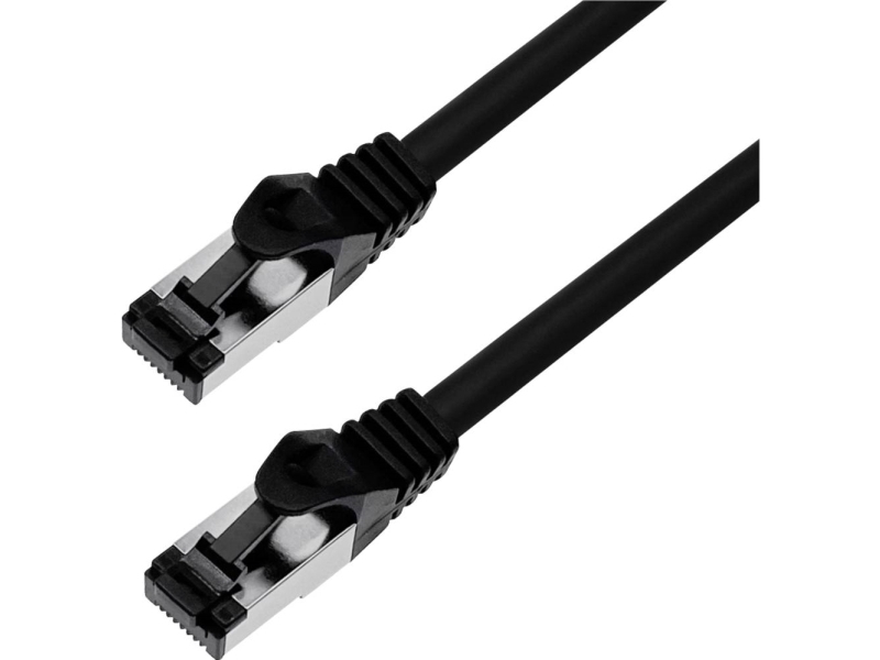 Bkl Electronic 144004 Rj45 Netzwerkkabel, Patchkabel Cat 8.1 S/Ftp 3 M Schwarz Halogenfrei 1 St. (144004)