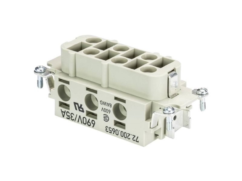 Wieland Electric 72.200.0653.0 Tilslutningsindsats Samlet poltal 6 10 stk