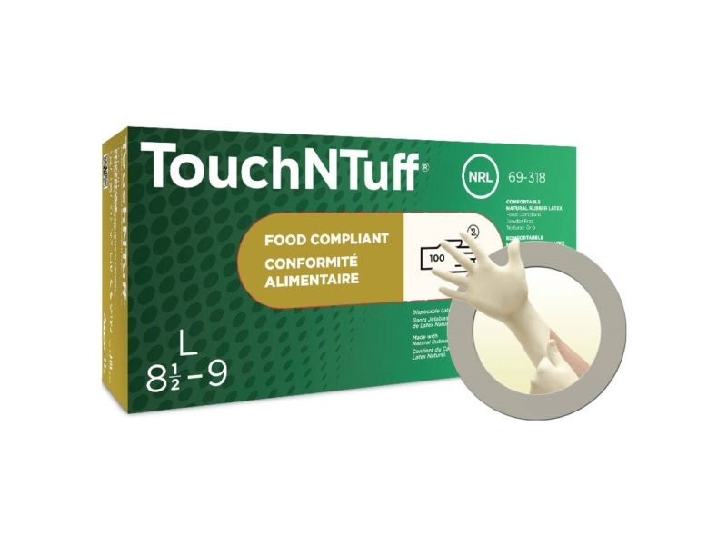 Ansell TouchNTuff 69318080 100 kpl Luonnonlateksi Kertakäyttökäsine Koko (käsineet): M, 7.5, 8 EN 21420:2020